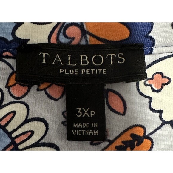 Talbots Womens Petite Plus Sz 3XP Dress Paisley MIDI Pullover Sheath 3/4 Sleeve - Picture 4 of 6